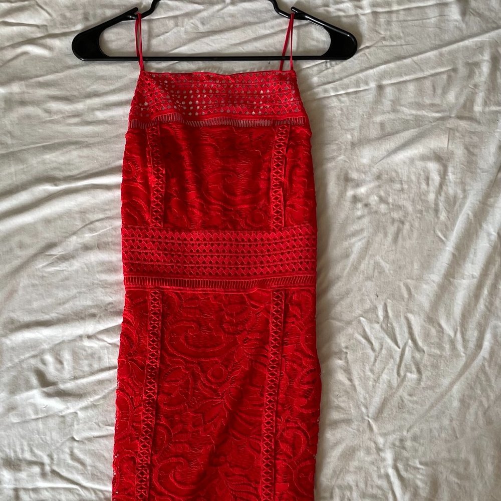 Topshop red lace minidress